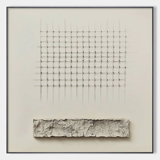 ORDER & TEXTURE: Minimalist Beige Abstract Acrylic Painting | hanging in living room, Minimalist wall art