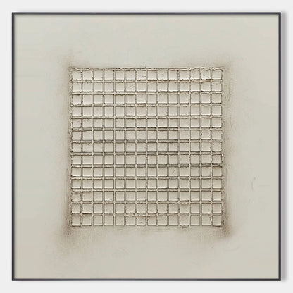 ORDERED CHAOS: Textured Minimalist Grid Oil Painting | hanging in living room, Minimalist wall art