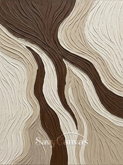 Organic Flow 3D Textured Abstract Wall Art shown as textured wall art with a clear view of the artwork, color palette, and hand-finished canvas surface.