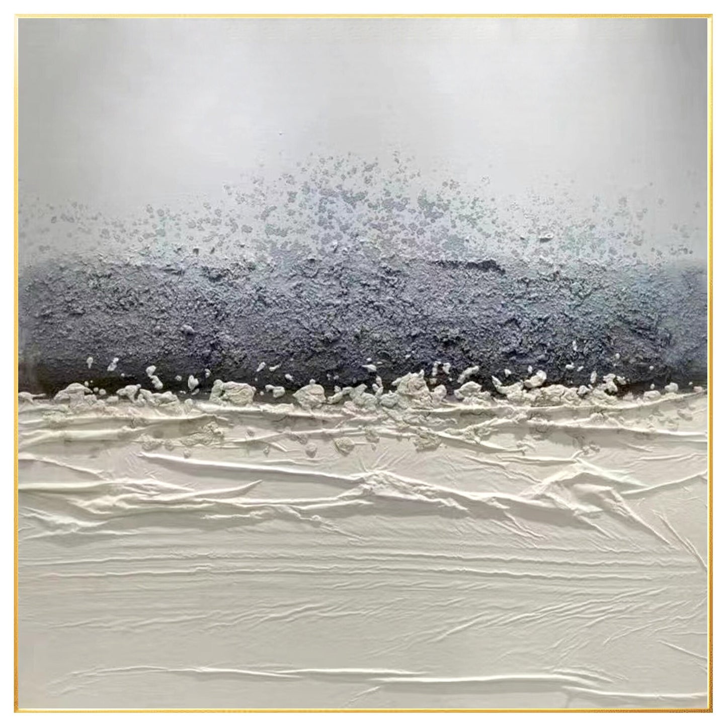 Original Abstract Texture Painting: Gray & White Nordic Wall Art #7