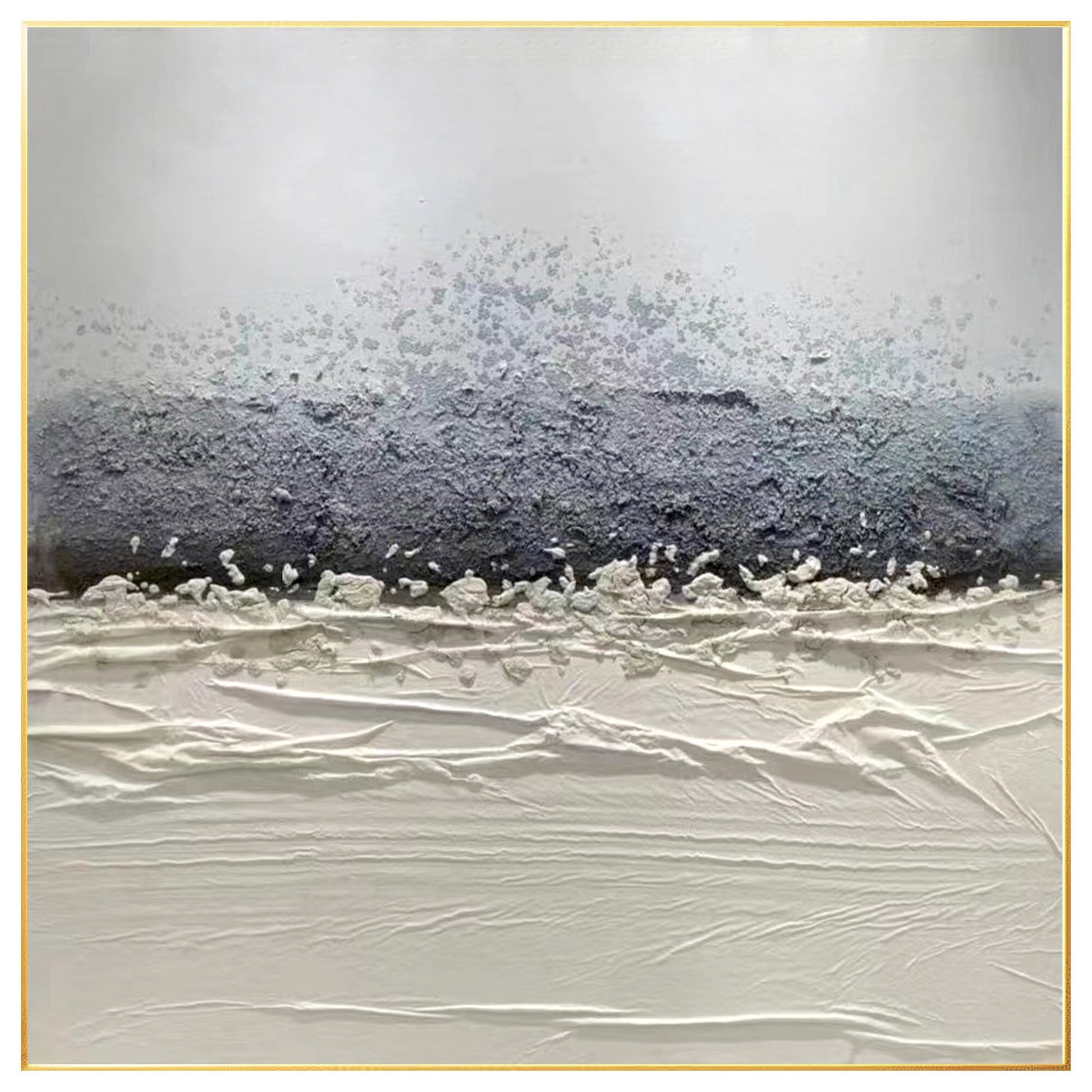Original Abstract Texture Painting: Gray & White Nordic Wall Art #7