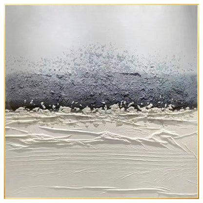 Original Abstract Texture Painting: Gray & White Nordic Wall Art #7