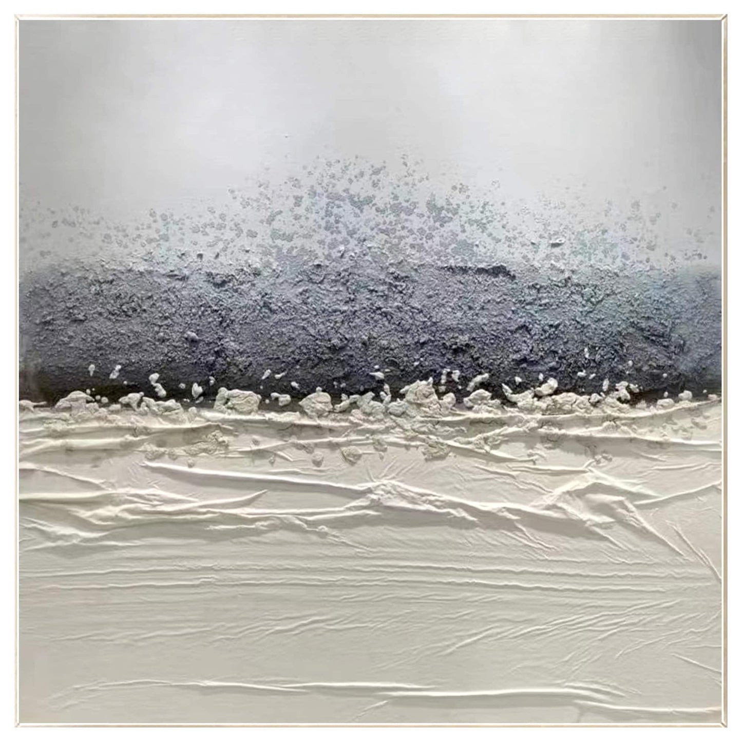 Original Abstract Texture Painting: Gray & White Nordic Wall Art #8