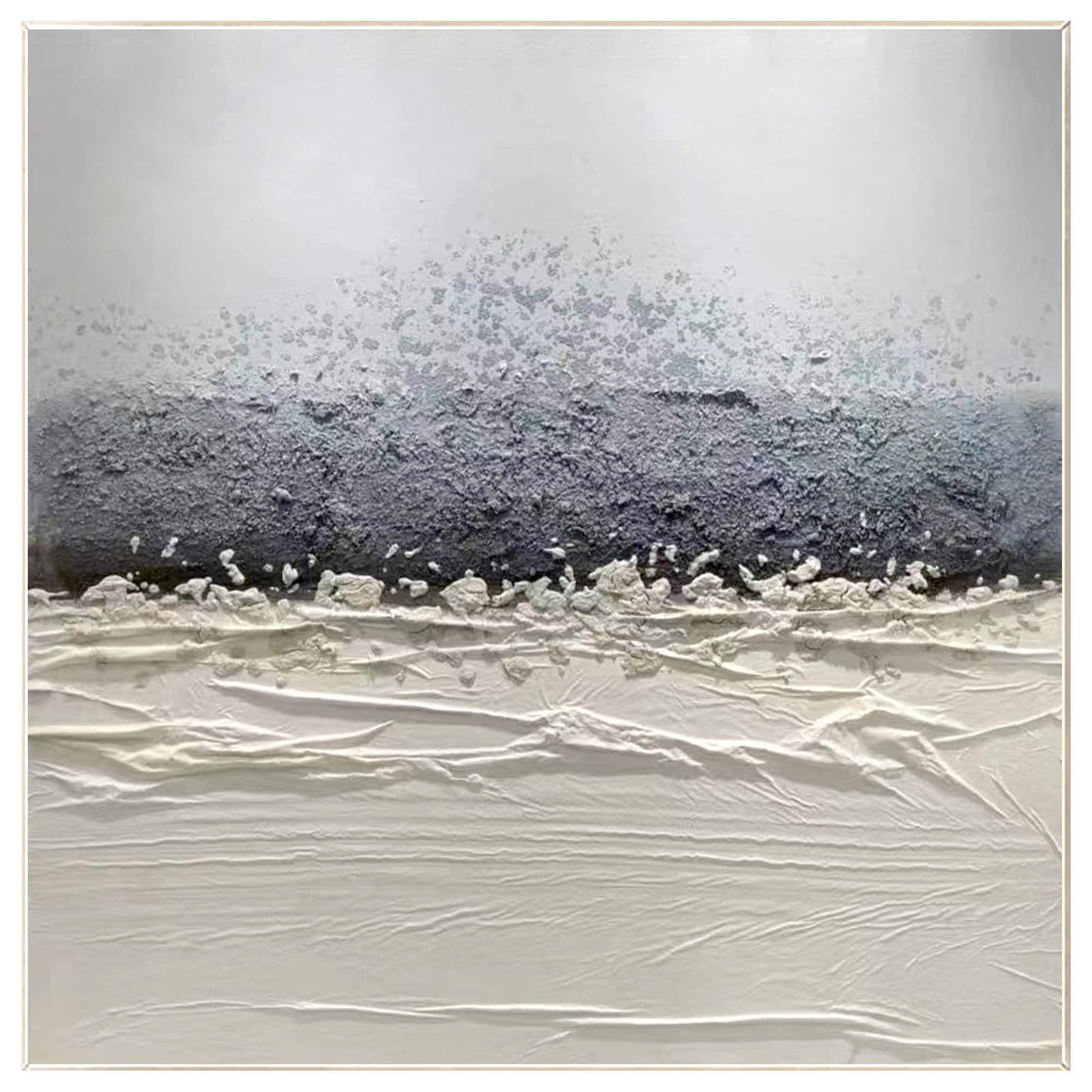 Original Abstract Texture Painting: Gray & White Nordic Wall Art #8