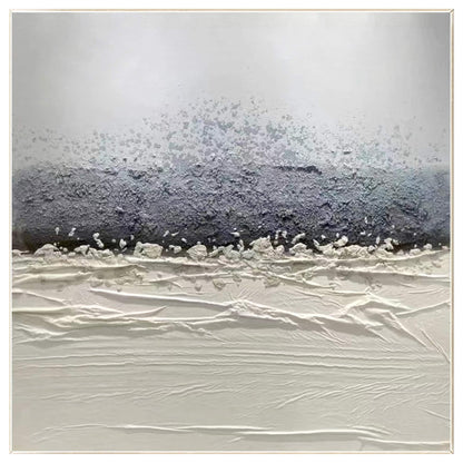 Original Abstract Texture Painting: Gray & White Nordic Wall Art #8