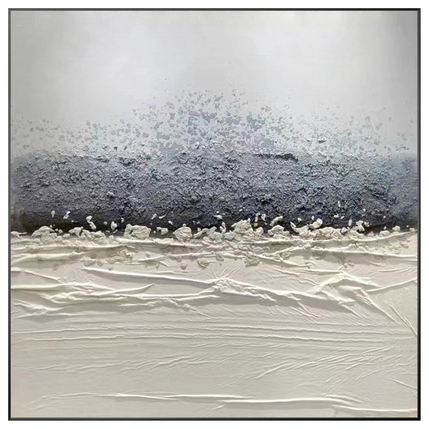 Original Abstract Texture Painting: Gray & White Nordic Wall Art #9