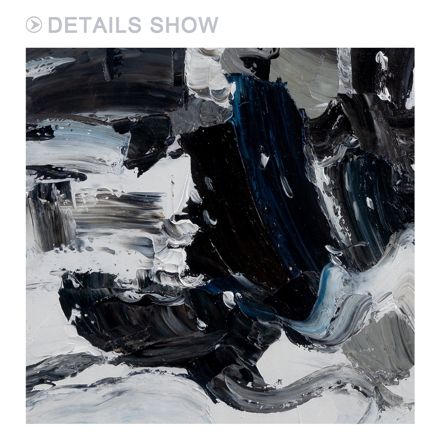 Original Black and White Abstract Painting: Textured Minimalist Wall Art #6