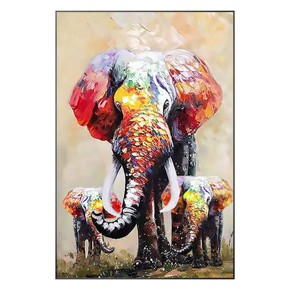 Original Elephant Family Painting: Colorful Wildlife POP Art #10