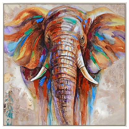Original Hand-Painted Elephant Painting: Colorful Impressionist Art #8