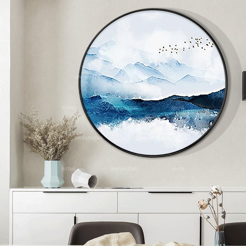 Original Mountain cloud Acrylic Paintings On Canvas Framed Painting Extra Large  #2
