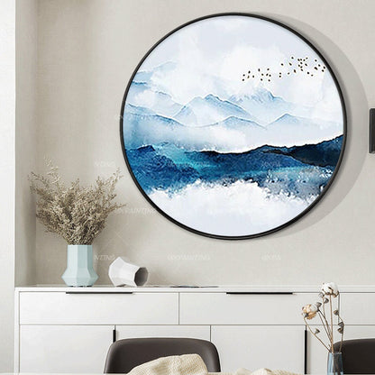 Original Mountain cloud Acrylic Paintings On Canvas Framed Painting Extra Large  #2