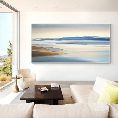 Original Mountain Landscape Painting on Canvas: Extra Large Living Room Wall Art #5