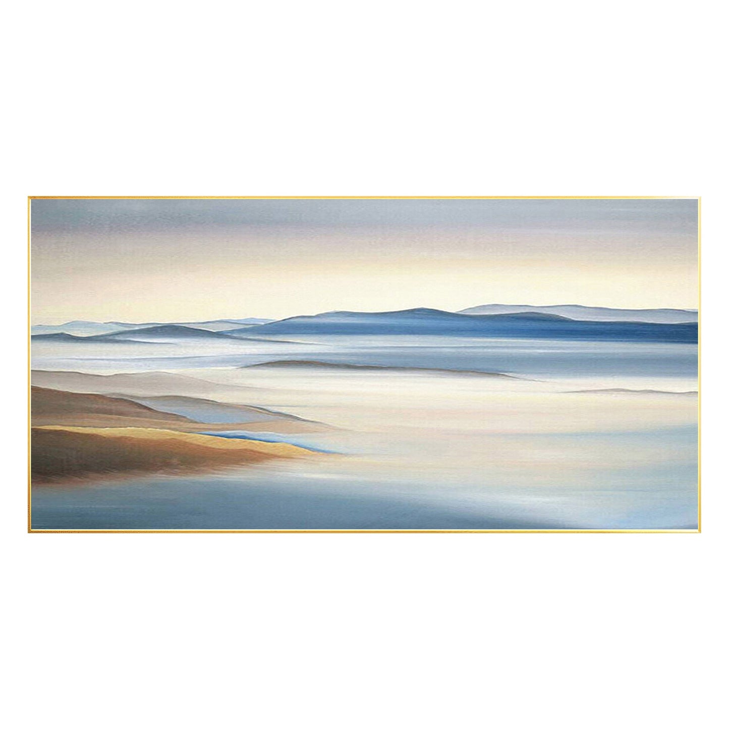 Original Mountain Landscape Painting on Canvas: Extra Large Living Room Wall Art #8