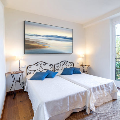 Original Mountain Landscape Painting on Canvas: Extra Large Living Room Wall Art #1