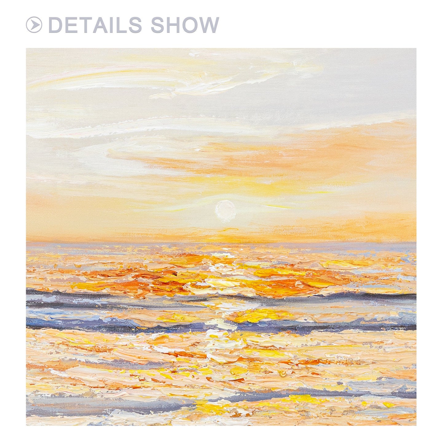 Original Seascape Painting on Canvas: Abstract Sunrise, Coastal Wall Art #6