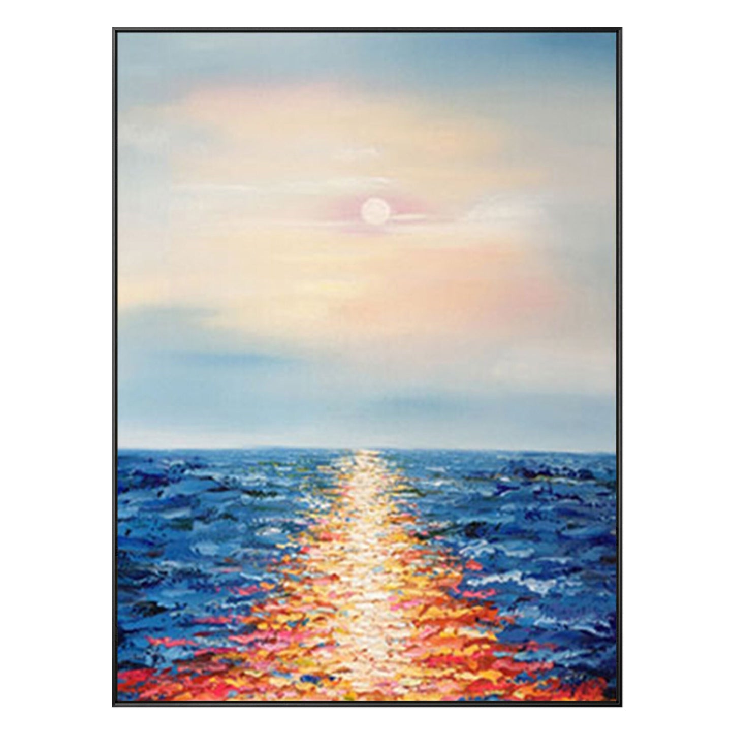 Original Sunrise Seascape Abstract Paintings On Canvas Palette knife Extra Large #7
