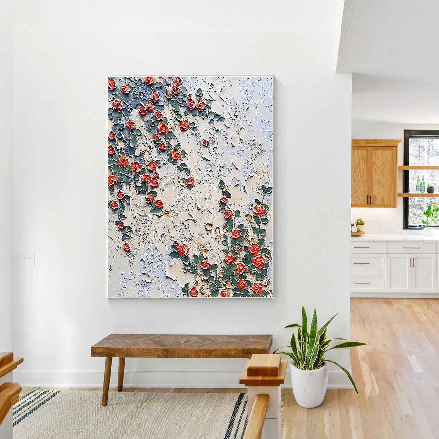 Original Wildflowers Painting 3D Texture Blooming Flower Painting Canvas Extra L #4