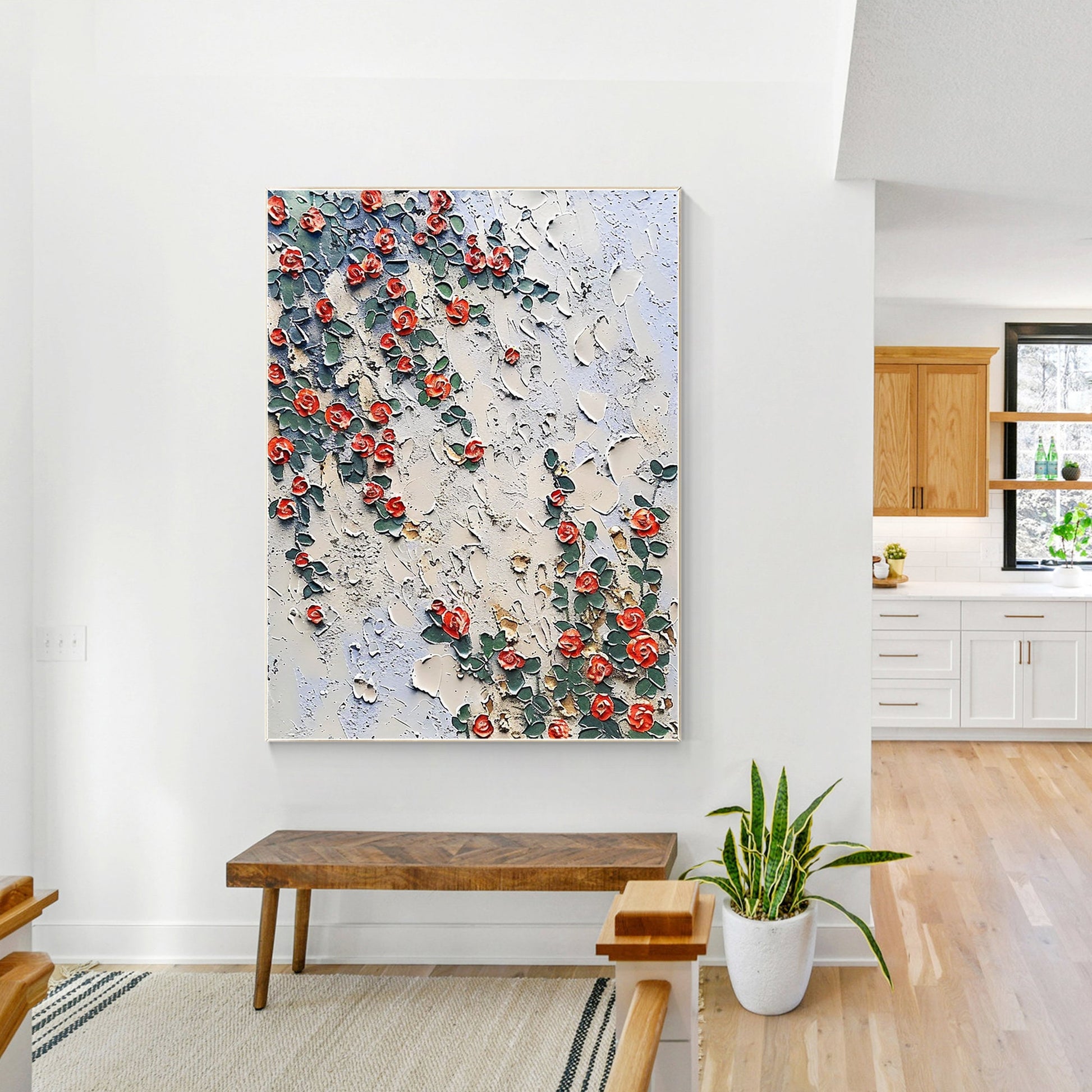 Original Wildflowers Painting 3D Texture Blooming Flower Painting Canvas Extra L #4
