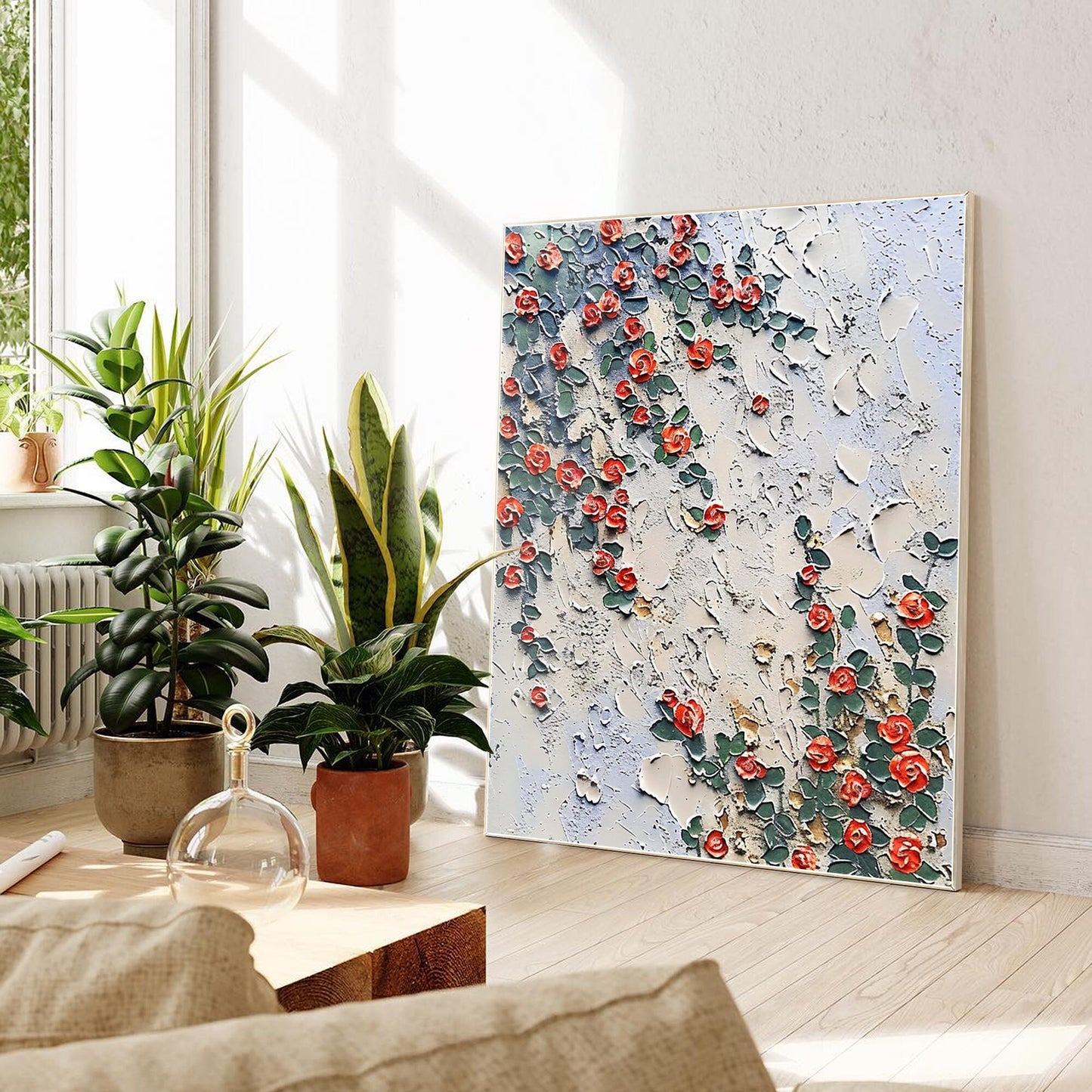 Original Wildflowers Painting 3D Texture Blooming Flower Painting Canvas Extra L #5
