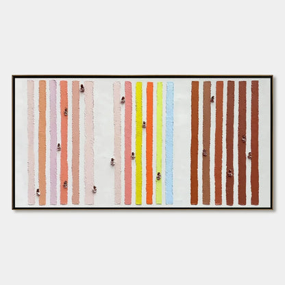 OUR WALKS: Colorful Textured Abstract Painting of Life's Journeys | hanging in living room, Abstract wall art