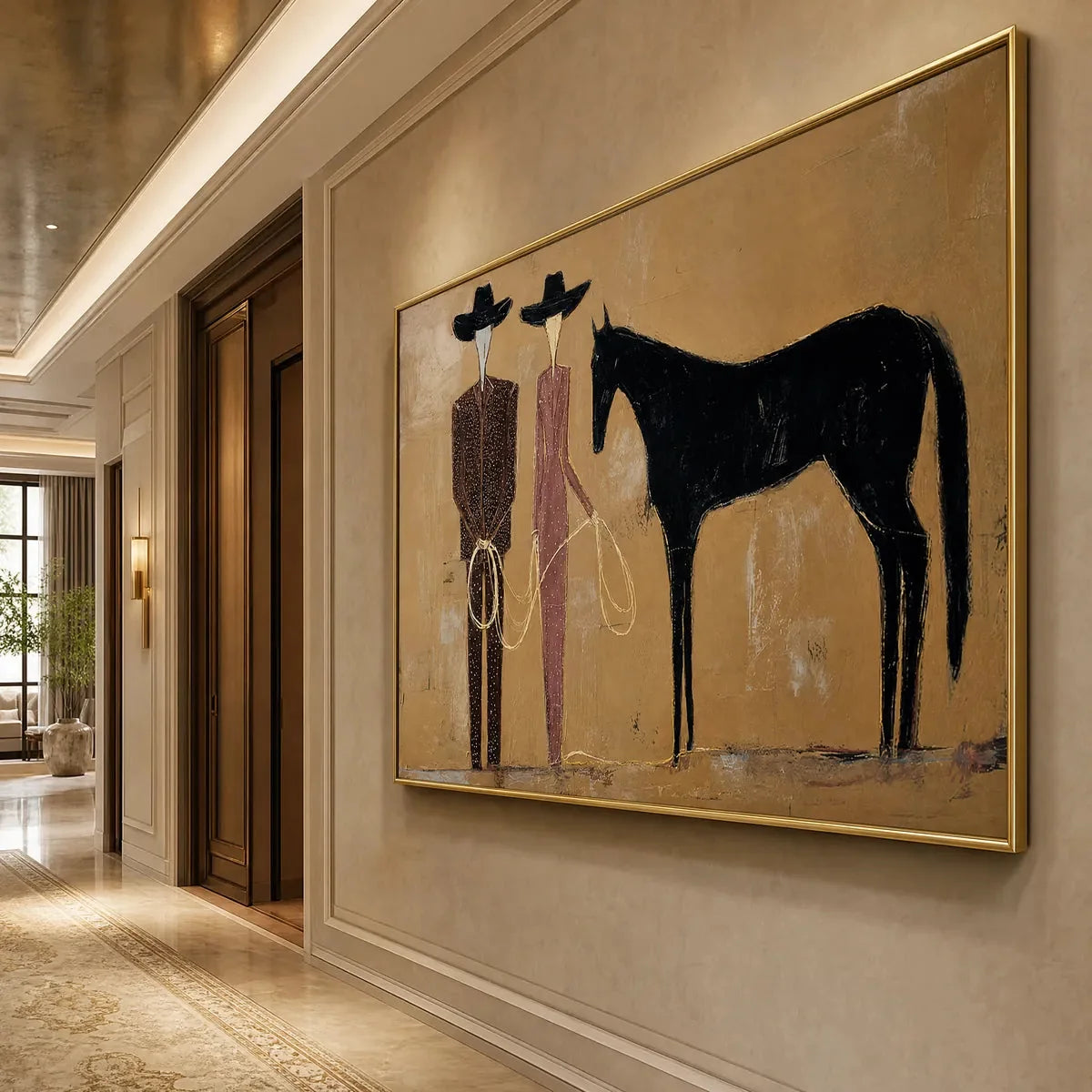 THE PACT: Modern Abstract Western Figurative Oil Painting | rolled canvas, ready for custom framing