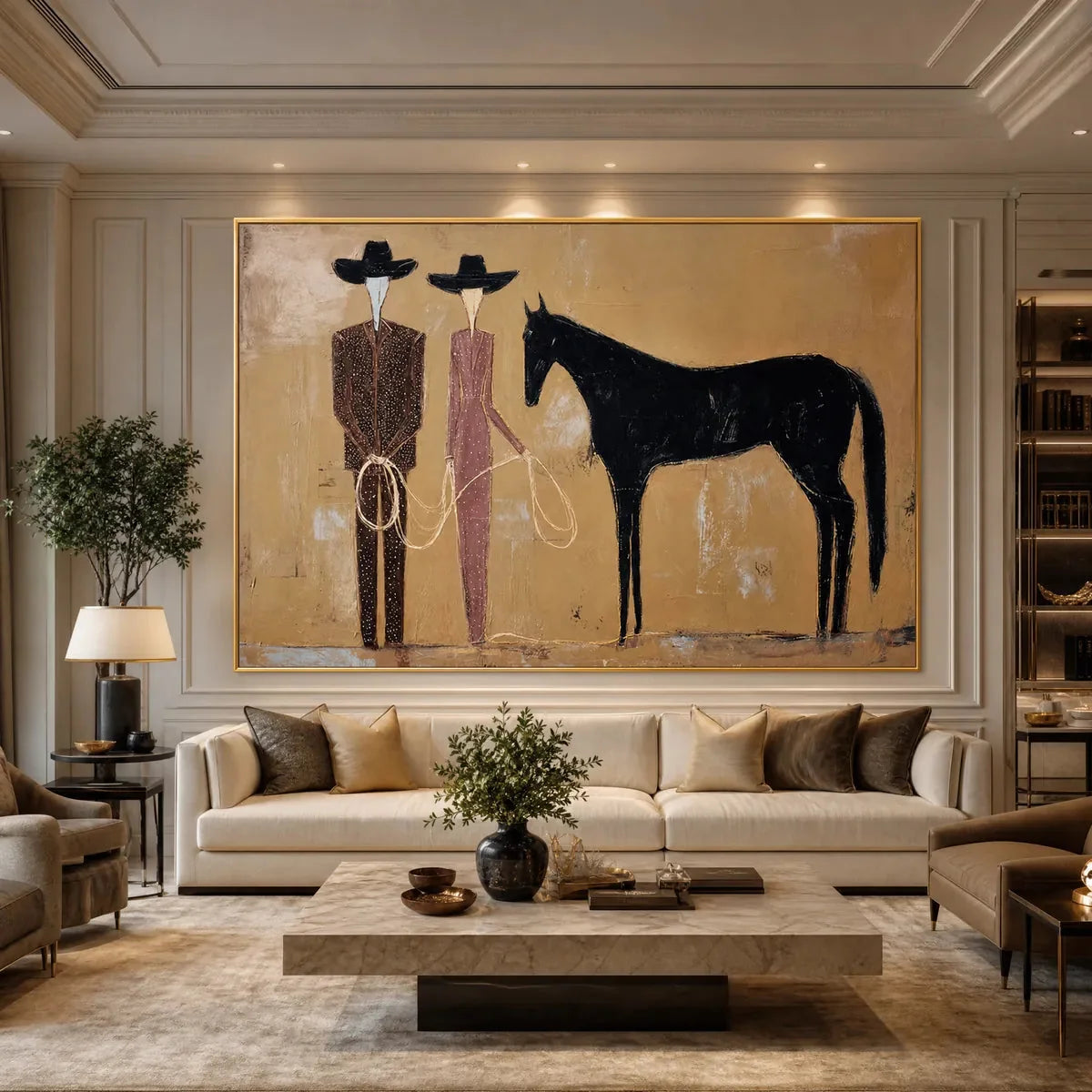 THE PACT: Modern Abstract Western Figurative Oil Painting | Figurative mood, soft natural light studio shot