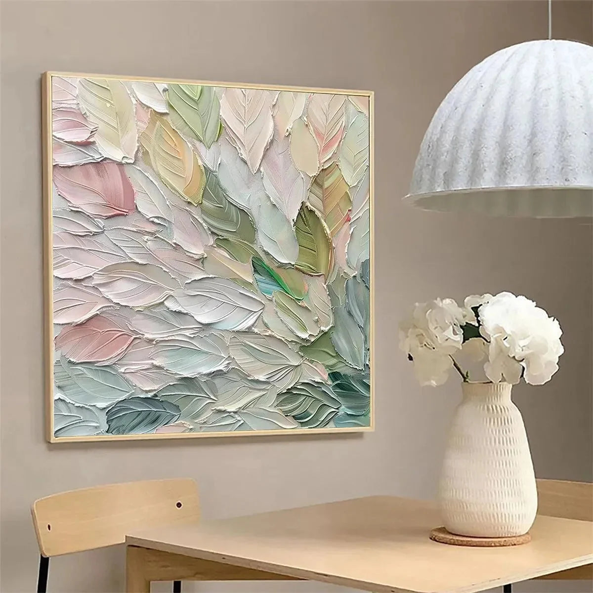 PASTEL DREAM: Square Textured Impasto Floral Painting | Abstract closeup, raised brushwork detail
