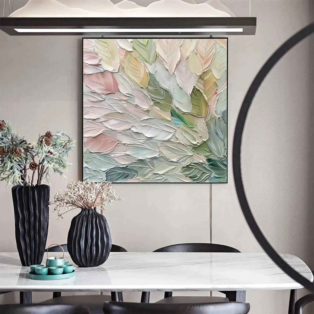 PASTEL DREAM: Square Textured Impasto Floral Painting | rolled canvas, ready for custom framing