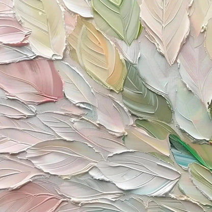 PASTEL DREAM: Square Textured Impasto Floral Painting | Abstract mood, soft natural light studio shot