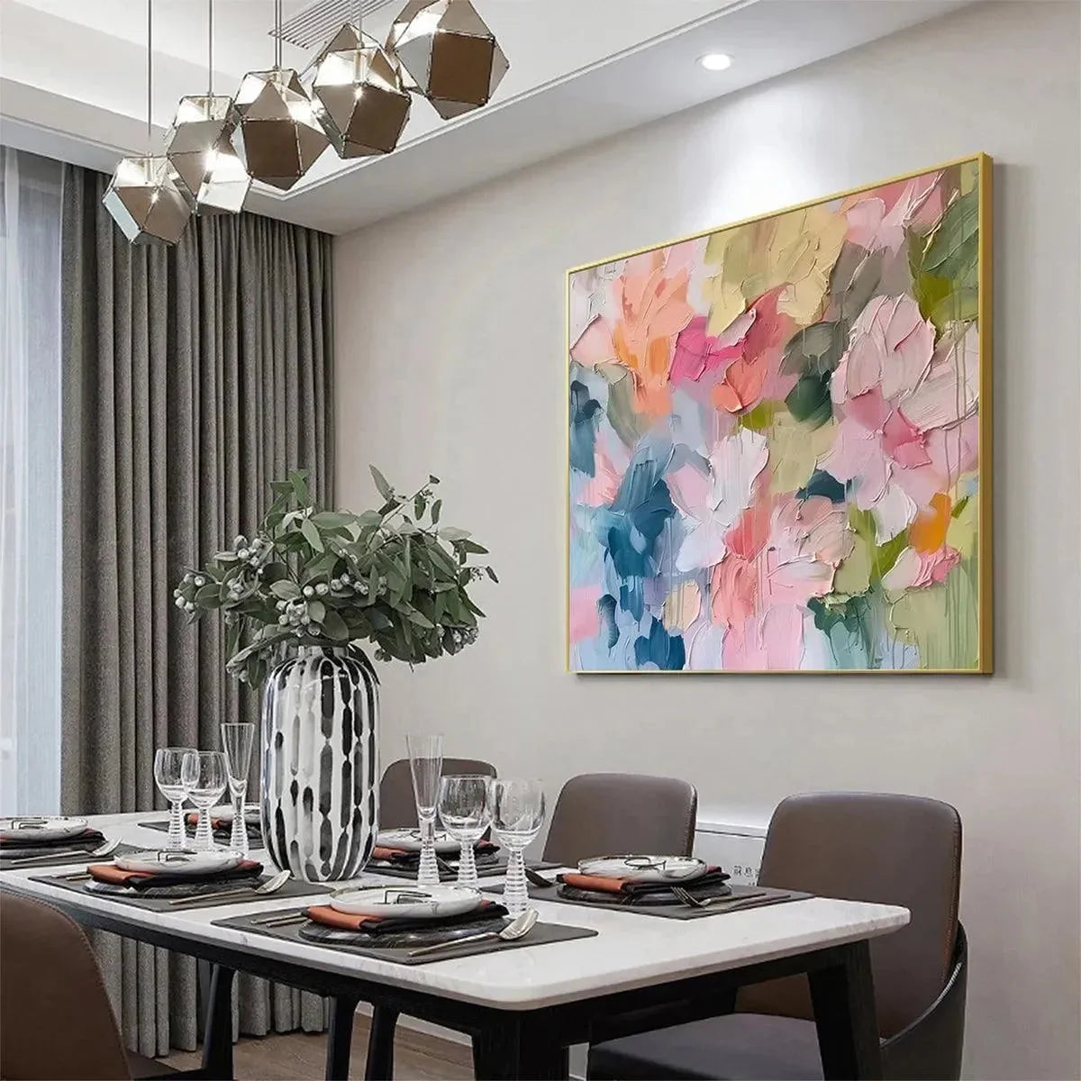 PASTEL DREAM: Textured Abstract Floral Painting in Soft Pastel Colors | Abstract mood, soft natural light studio shot