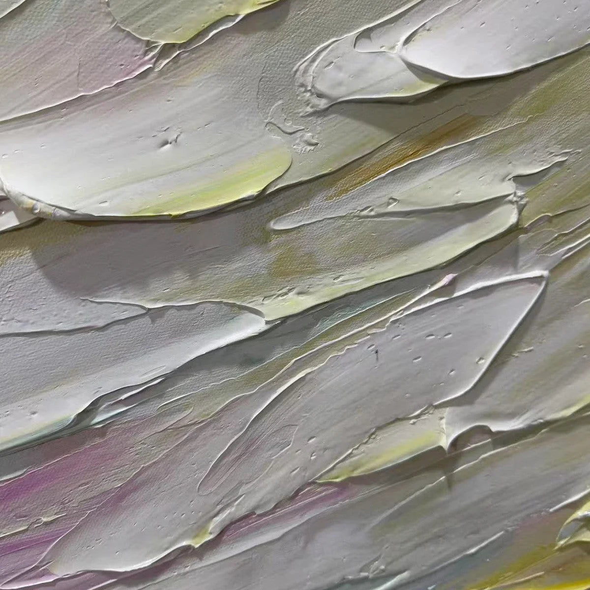 PASTEL DREAM: Textured Abstract Painting in Soft Hues, Horizontal Wall Art | rectangular format, hand-painted canvas edge