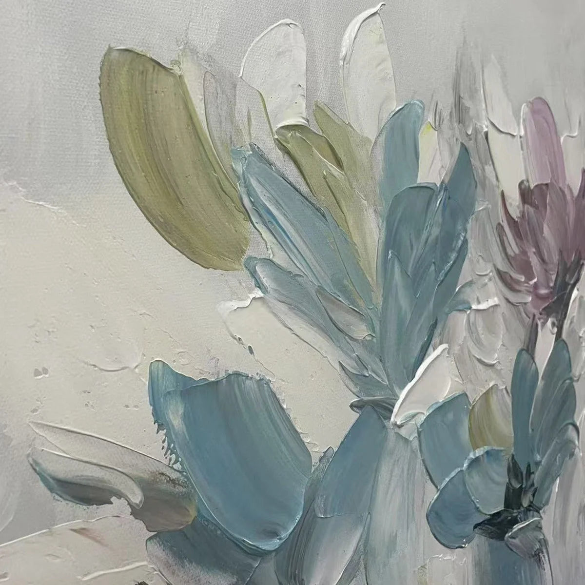 PASTEL DREAM: Textured Floral Painting, Pastel Flower Wall Art, Panoramic Canvas, Impressionist Decor | rolled canvas, ready for custom framing