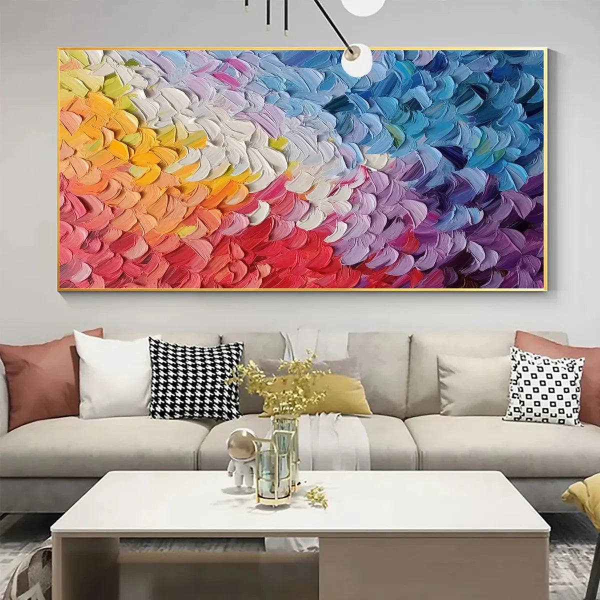 PASTEL DREAMSCAPE: Abstract Textured Impasto Oil Painting on Canvas | rolled canvas, ready for custom framing
