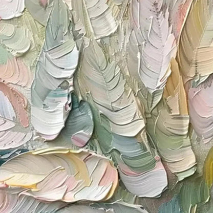 PASTEL FEATHERS: Textured Abstract Painting, Impasto Wall Art, Square Canvas, Dreamy Decor | multi-color palette, original oil on stretched canvas art