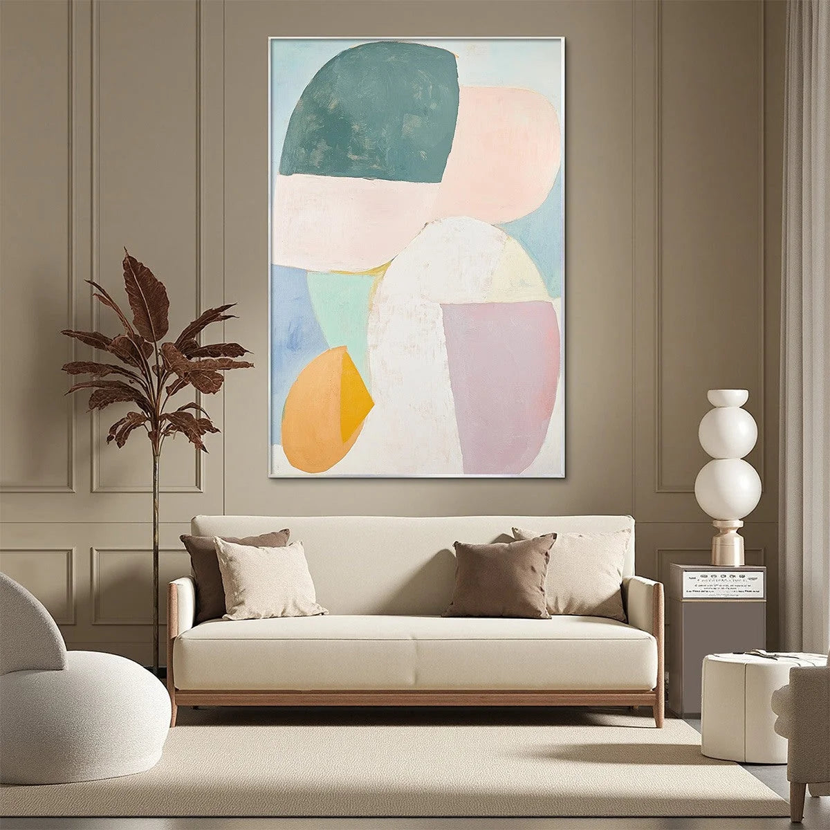 PASTEL HARMONY: Soft Abstract Color Block Oil Painting | Abstract closeup, raised brushwork detail