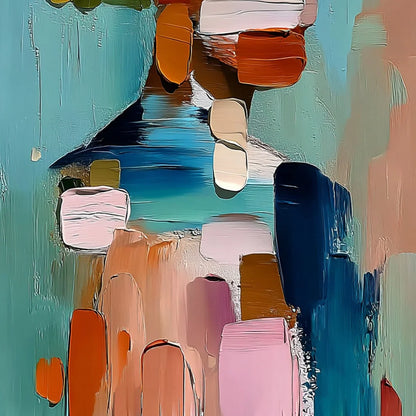 Personal  Textured Abstract Portrait Impasto Oil Painting | rectangular format, hand-painted canvas edge