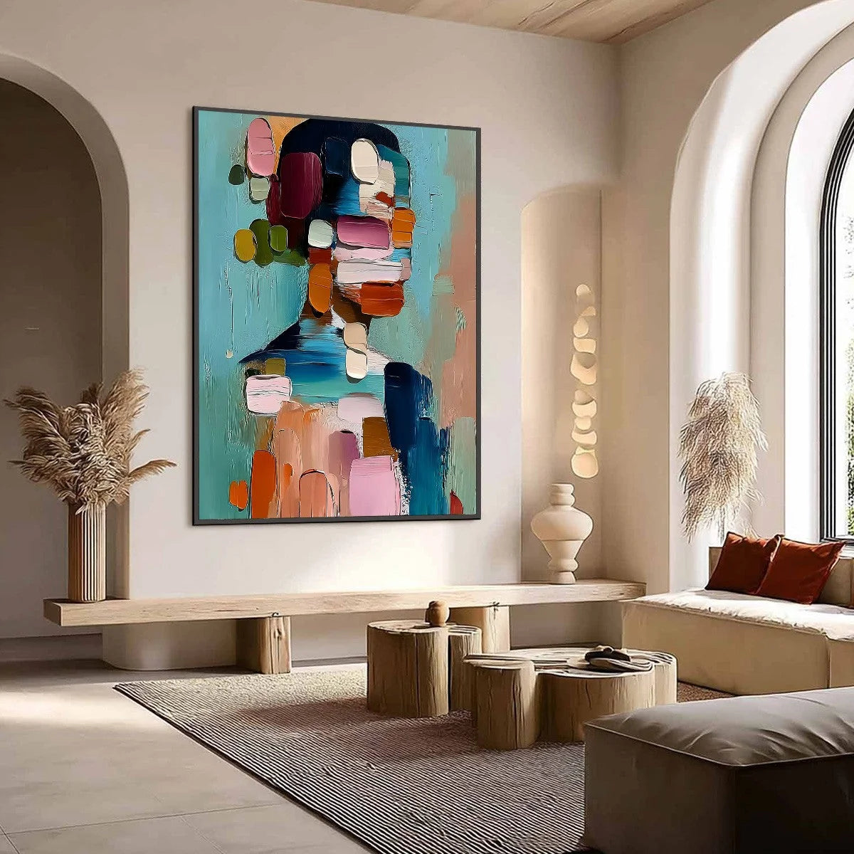 Personal  Textured Abstract Portrait Impasto Oil Painting | Abstract mood, soft natural light studio shot