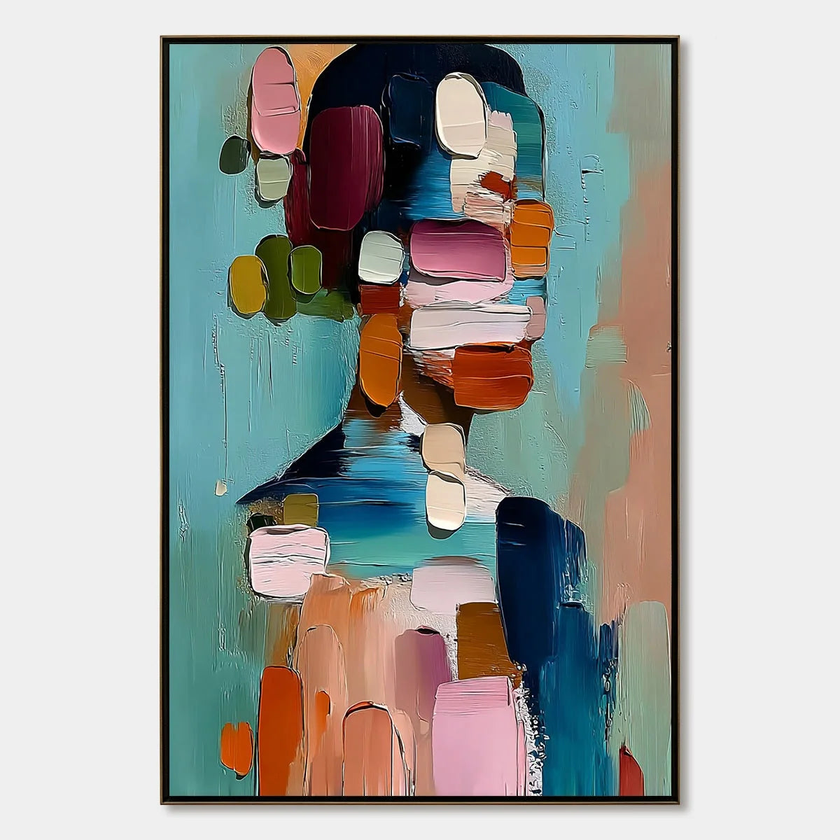 Personal  Textured Abstract Portrait Impasto Oil Painting | hanging in living room, Abstract wall art