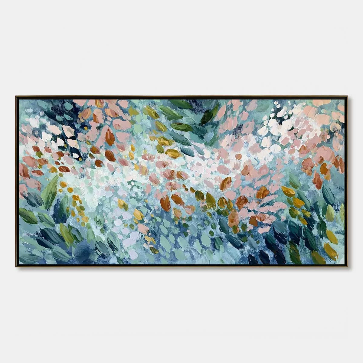 PETAL CASCADE: Colorful Abstract Floral Impasto Wall Art | hanging in living room, Abstract wall art