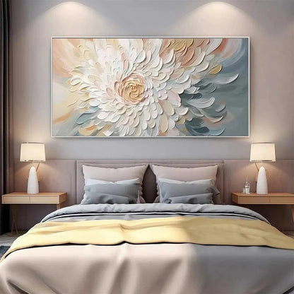 PETAL WHIRL: Textured Floral Painting in Neutral Tones | multi-color palette, original oil on stretched canvas art