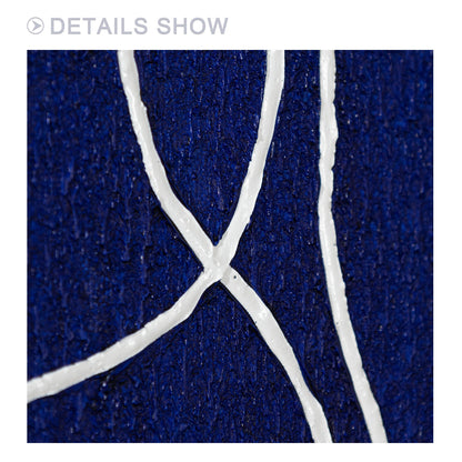 Picasso Line Art Horse Painting: Navy Blue Minimalist Canvas Wall Decor #6