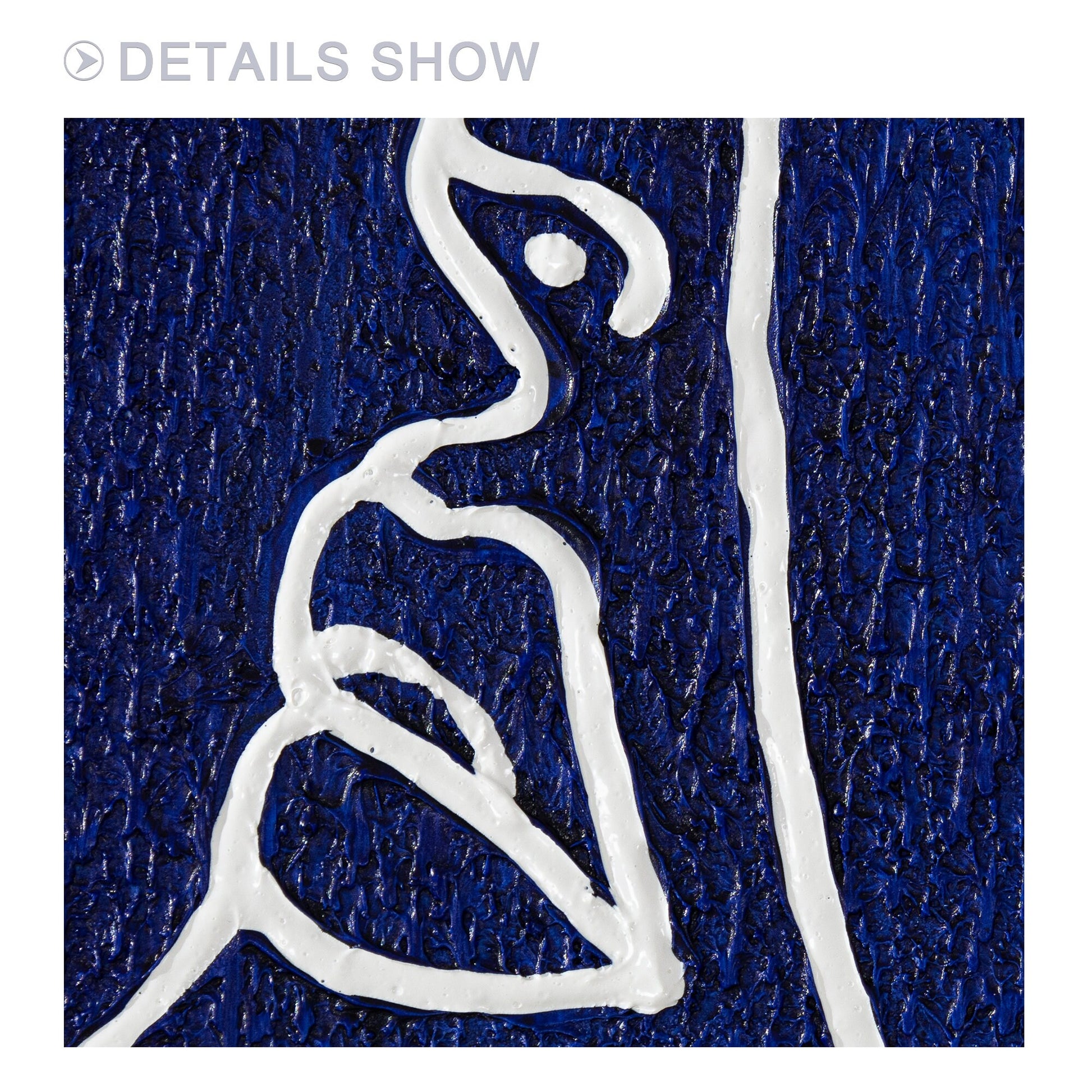 Picasso Line Art Painting: Navy Blue Minimalist Decor #3