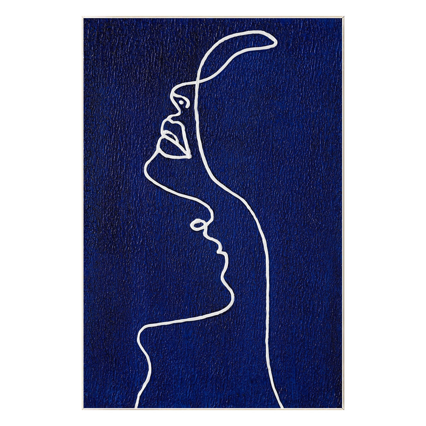 Picasso Line Art Painting: Navy Blue Minimalist Decor #9
