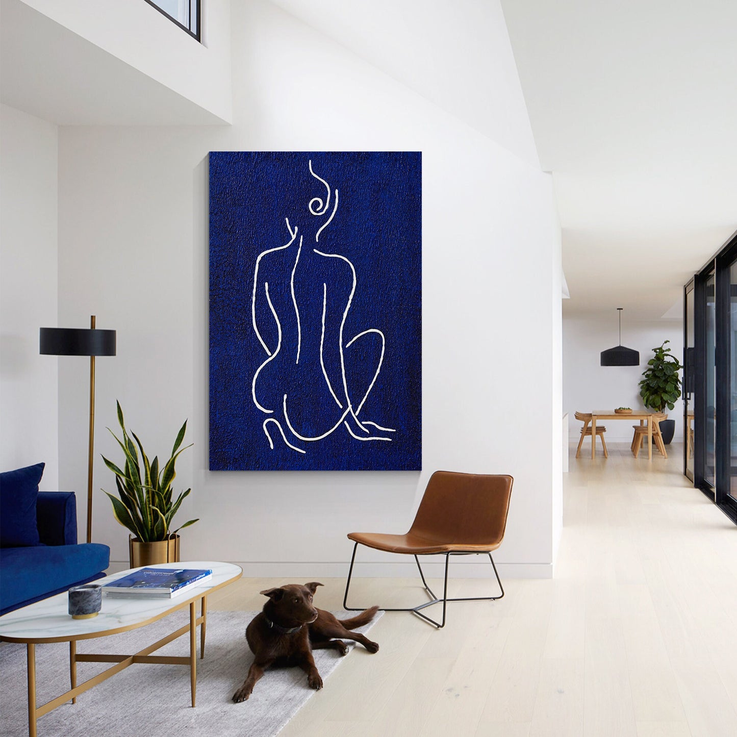 Picasso Line Sexy Woman Figure Original Painting on Canvas, Extra Large Huge Ver #3