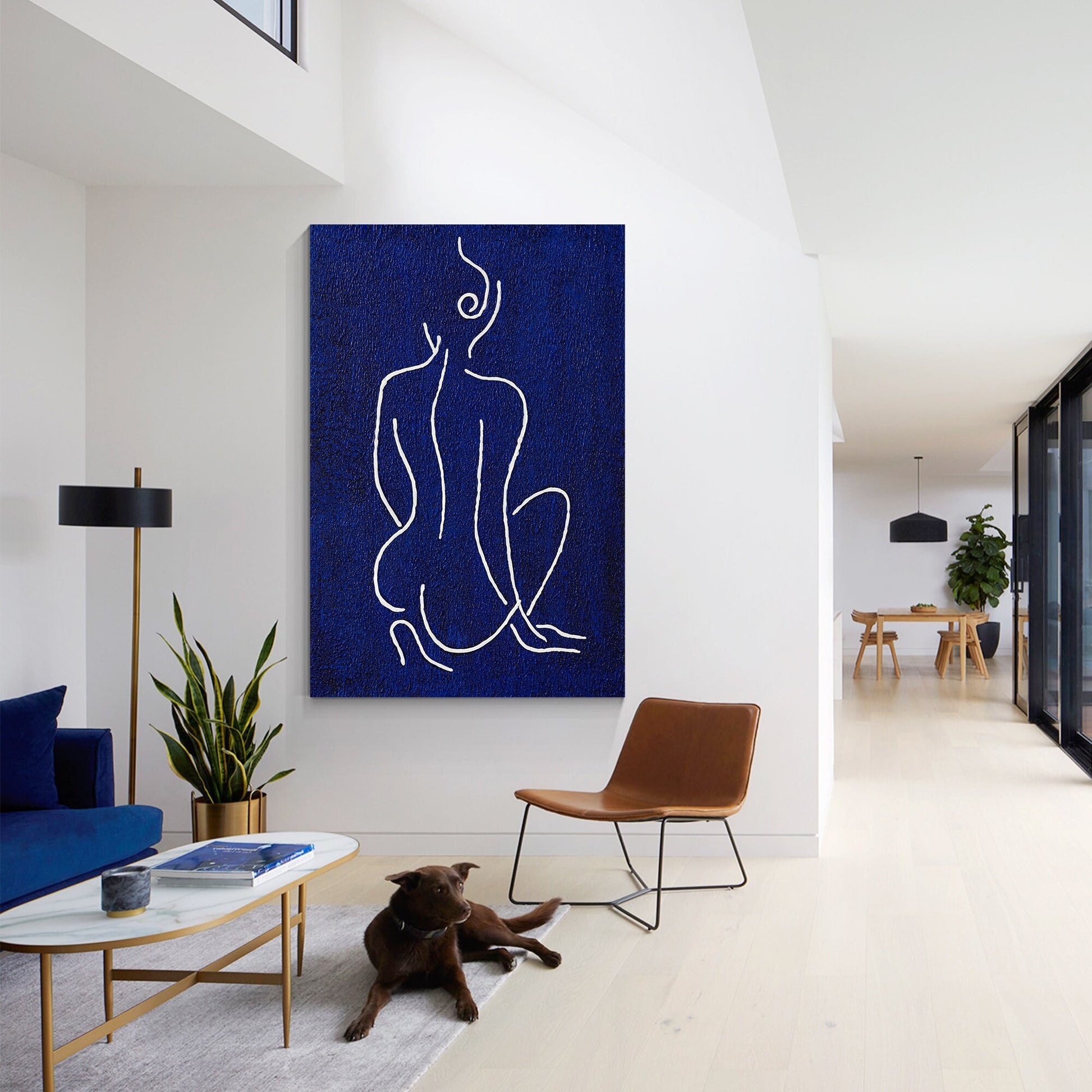 Picasso Line Sexy Woman Figure Original Painting on Canvas, Extra Large Huge Ver #3