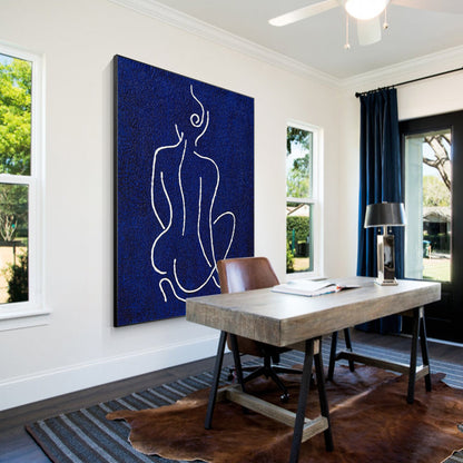 Picasso Line Sexy Woman Figure Original Painting on Canvas, Extra Large Huge Ver #5
