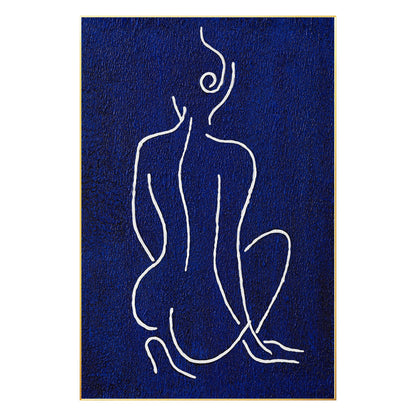 Picasso Line Sexy Woman Figure Original Painting on Canvas, Extra Large Huge Ver #8