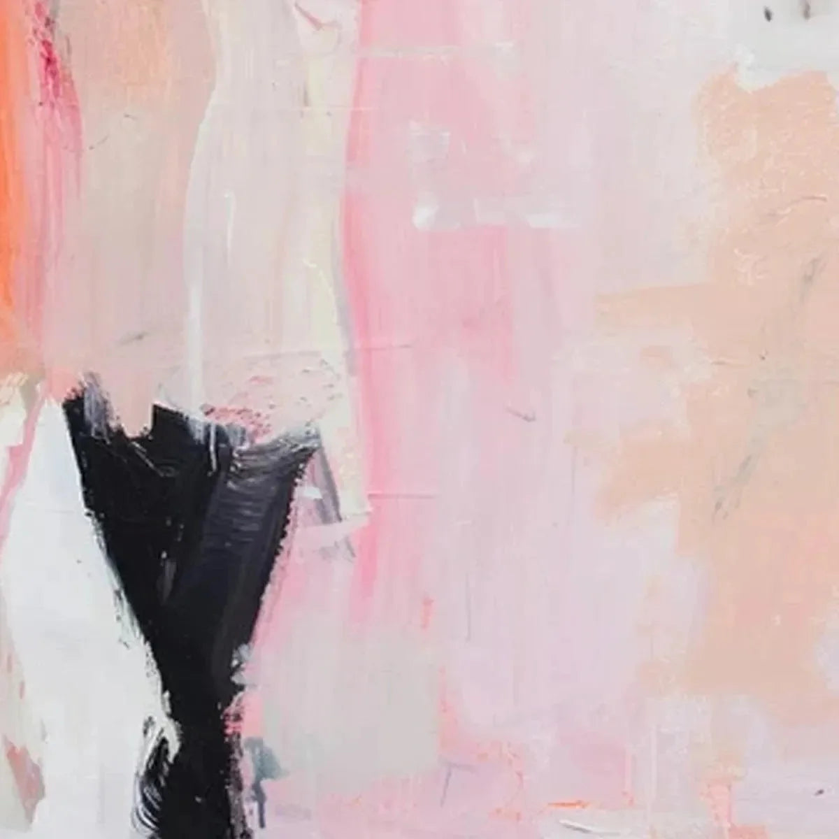 PINK ABSTRACT: Figurative Painting, Pastel Wall Art, Modern Decor, Vertical Canvas | rolled canvas, ready for custom framing