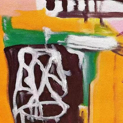 PINK EXPRESSION: Abstract Expressionist Painting, Pink Wall Art | rectangular format, hand-painted canvas edge