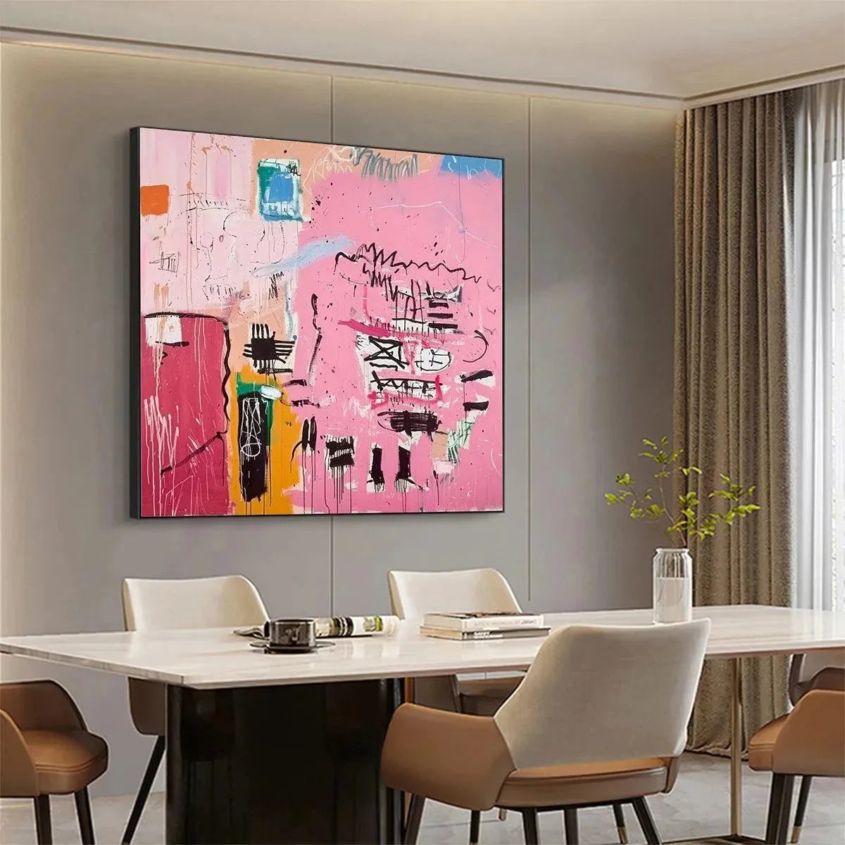 PINK EXPRESSION: Abstract Expressionist Painting, Pink Wall Art | Abstract mood, soft natural light studio shot